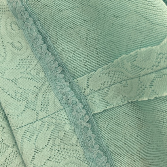 Womens Classic Vintage Seafoam Green Silver Trim Festive High Neck Dress Size 8 - Picture 8 of 9